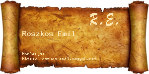 Roszkos Emil névjegykártya