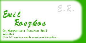 emil roszkos business card